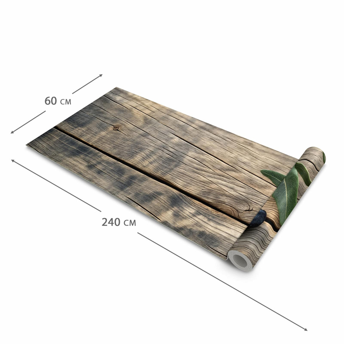 UV-beständiger Küchenläufer mit Motiv Holztisch mit Oliven in der Grösse 80x280 cm