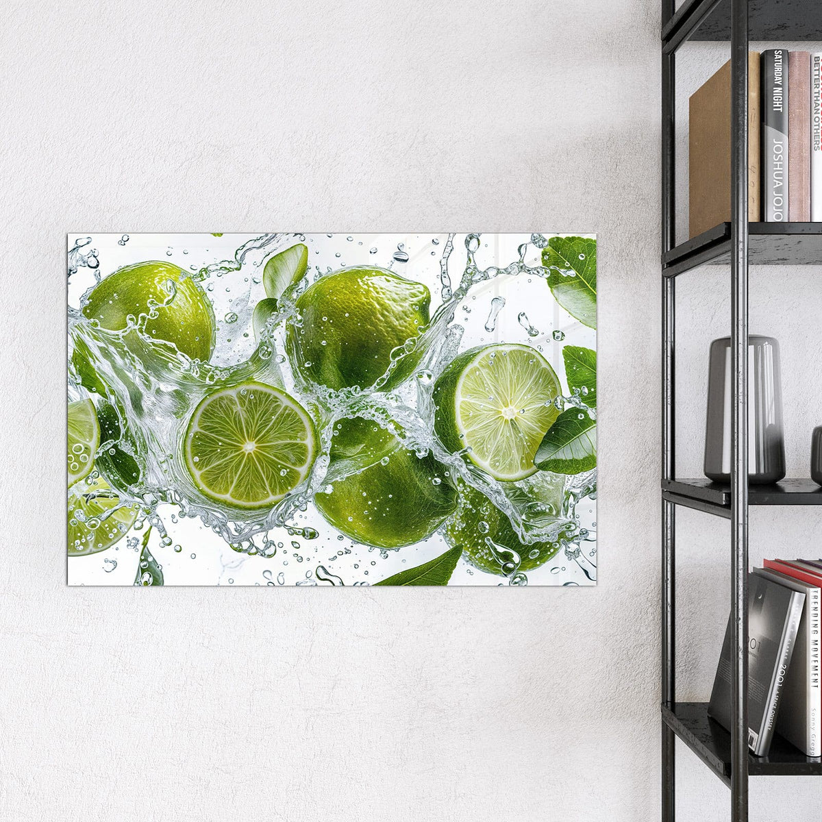 9 Größen – von 30 × 30 bis 120 × 90 cm – Magnettafel - Limetten mit Blättern