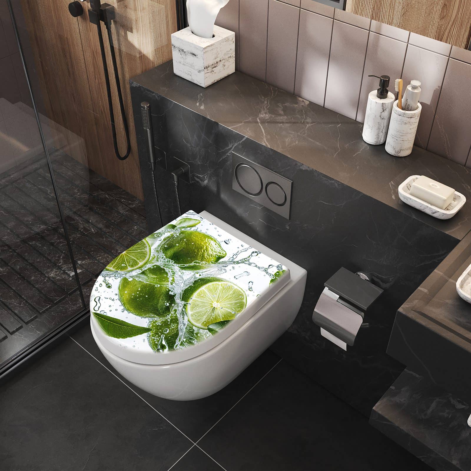 WC-Sitz mit Absenkautomatik Spritzige Limetten