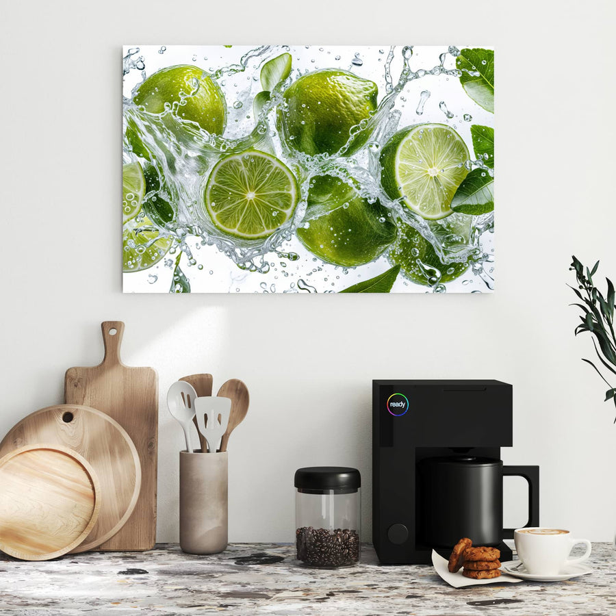 Maße Metall Magnettafel - Limetten mit Blättern