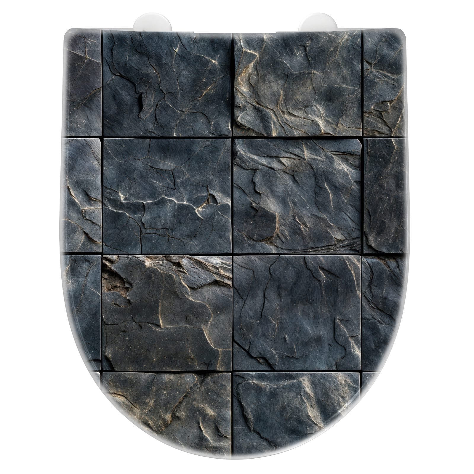 WC-Sitz mit Absenkautomatik Schieferfliesen