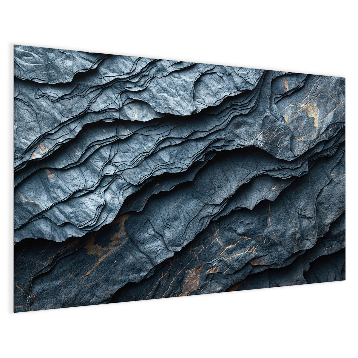 4 mm Glas statt lackiertem Blech – Magnettafel - Blaue Gesteinsschichten