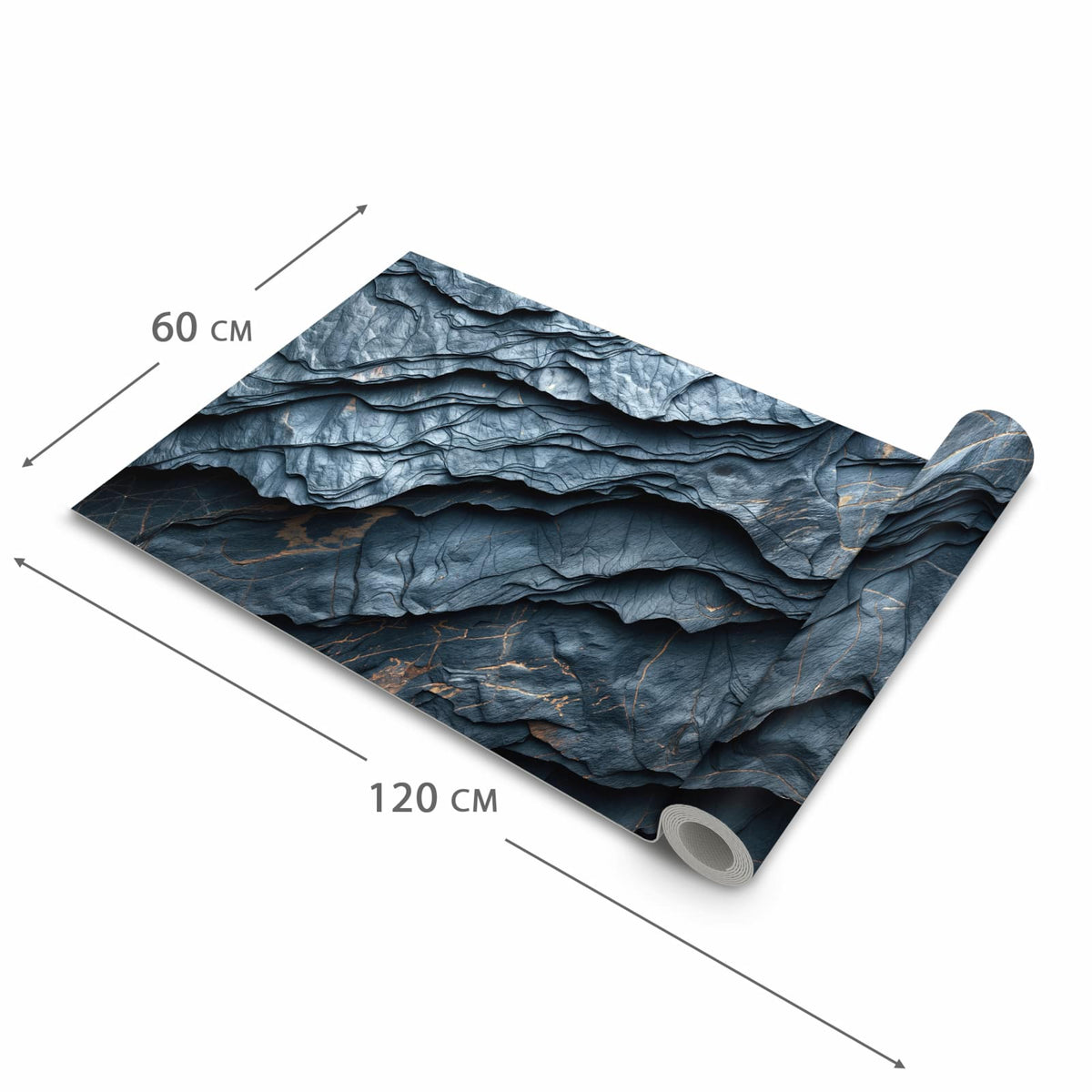 Strapazierfähiger abwaschbarer Küchenläufer mit Motiv Gefaltete Texturen in der Größe 80x200 cm