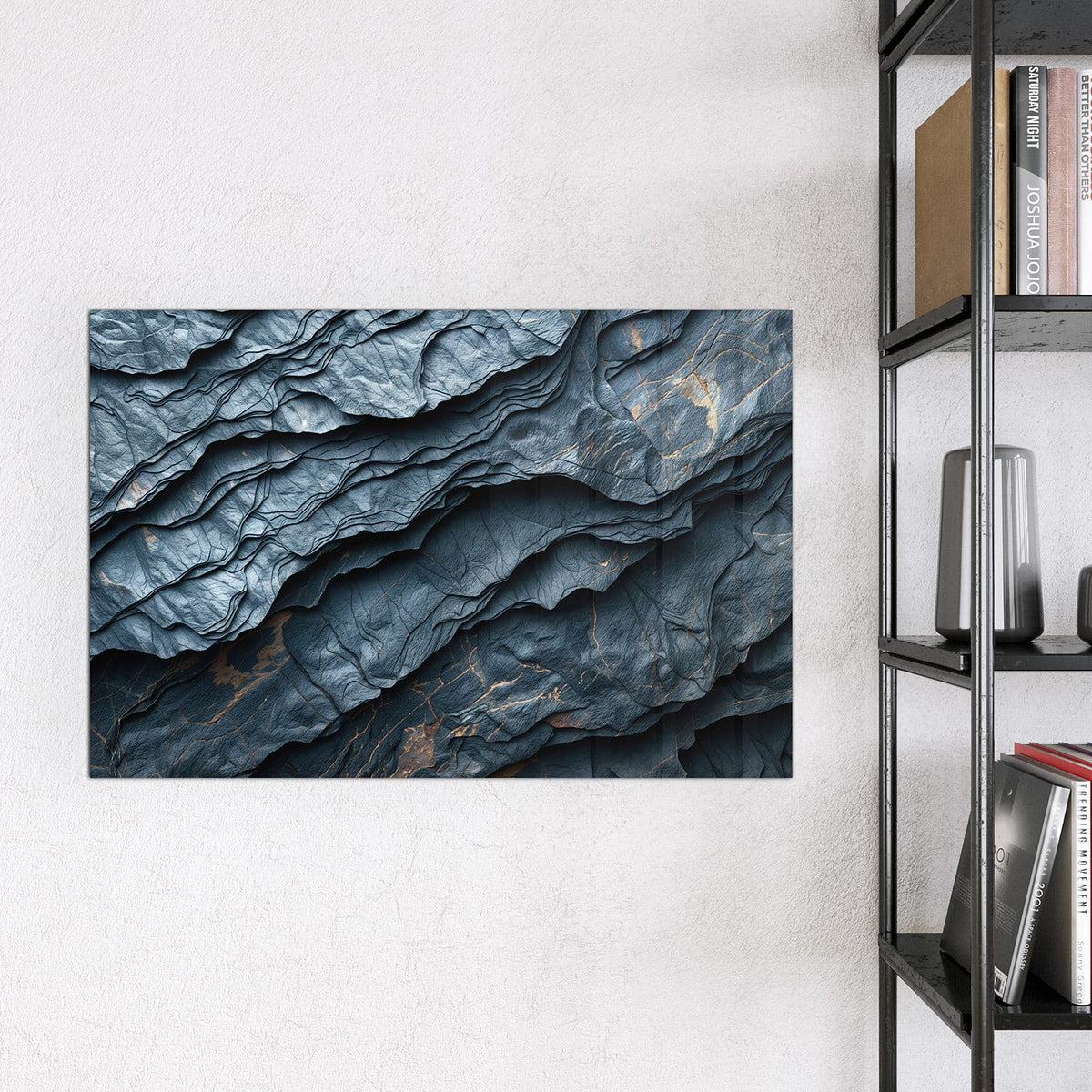 Magnettafel - Blaue Gesteinsschichten – Blaugraue Schichten mit Kupferadern