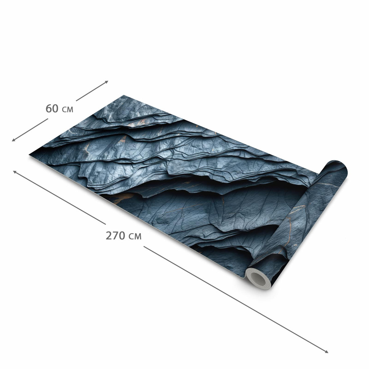 Feuchtigkeitsresistenter Küchenteppich mit Motiv Gefaltete Texturen in der Grösse 80x200 cm