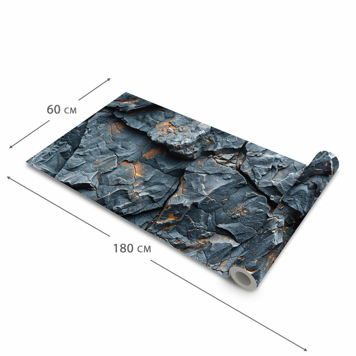 Fleckenresistenter Küchenläufer mit Motiv Gesteinsformation in der Grösse 80x200 cm