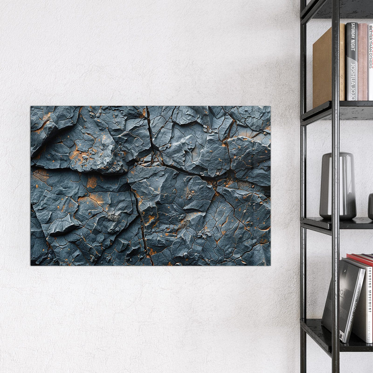 Magnettafel - Zerklüfteter Fels – Zerklüfteter grauer Fels mit Rostakzenten