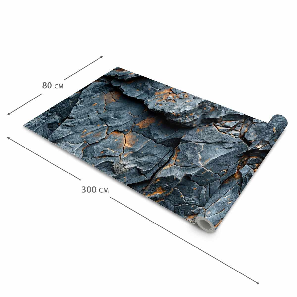Pflegeleichter Küchenläufer nach Maß mit Motiv Gesteinsformation in der Größe 80x200 cm