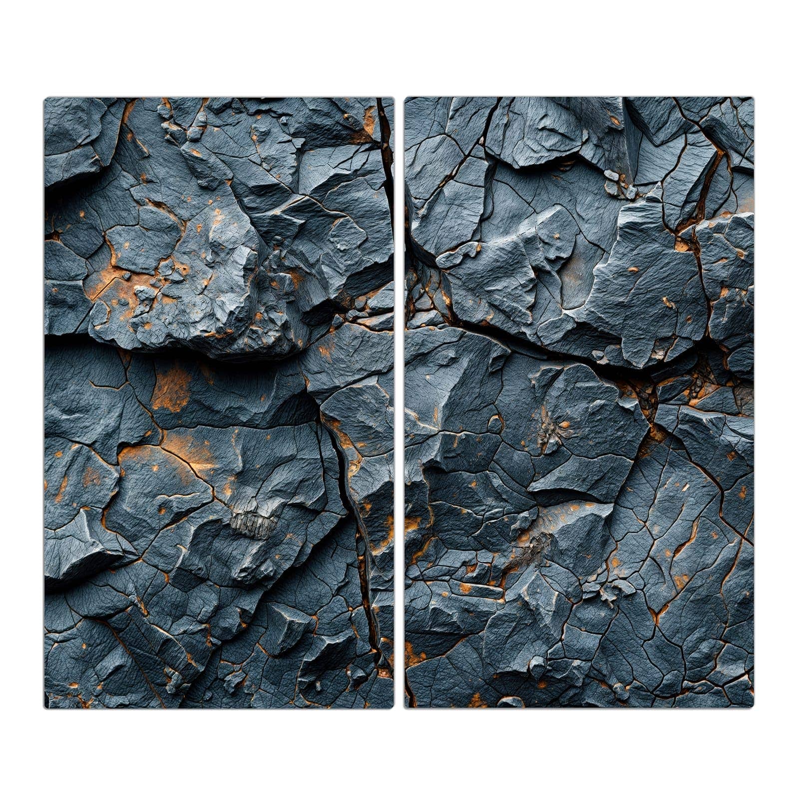 2-teilige Ceranfeld Abdeckungen mit Gesteinsformation-Motiv in der Frontansicht #grösse_2-Teilig (60x52cm)