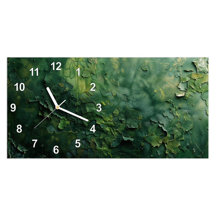 Wanduhr Verwitterte Holzoberfläche aus Glas – Querformat 60 × 30 cm mit Ziffernblatt Modern