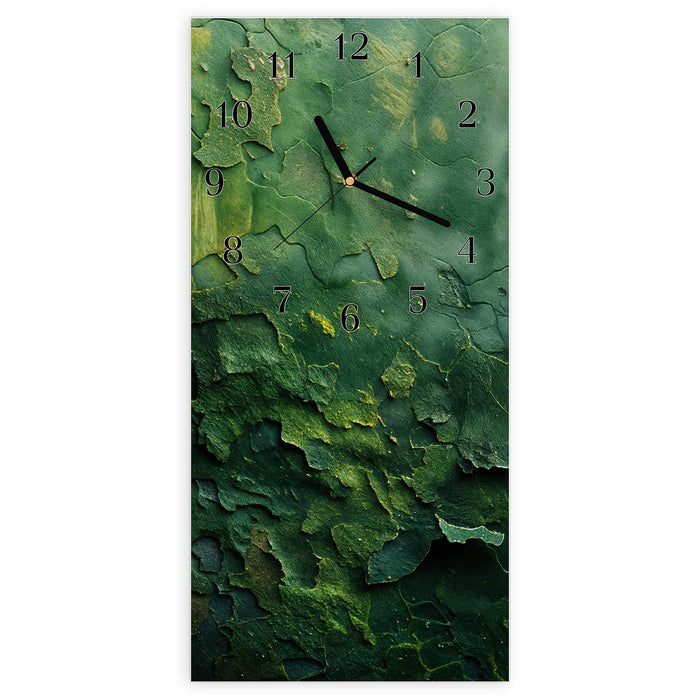 Wanduhr Verwitterte Holzoberfläche aus Glas – Hochformat 30 × 60 cm mit Ziffernblatt Klassisch