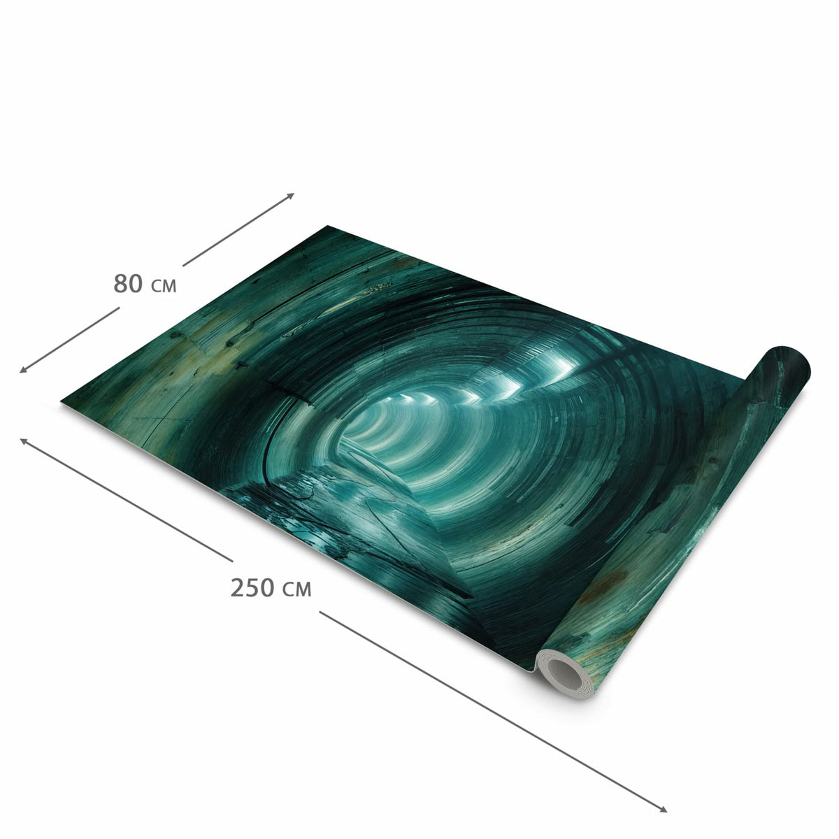 Pflegeleichter rutschfester Läufer mit Motiv Verlassener Tunnel in der Grösse 60x90 cm