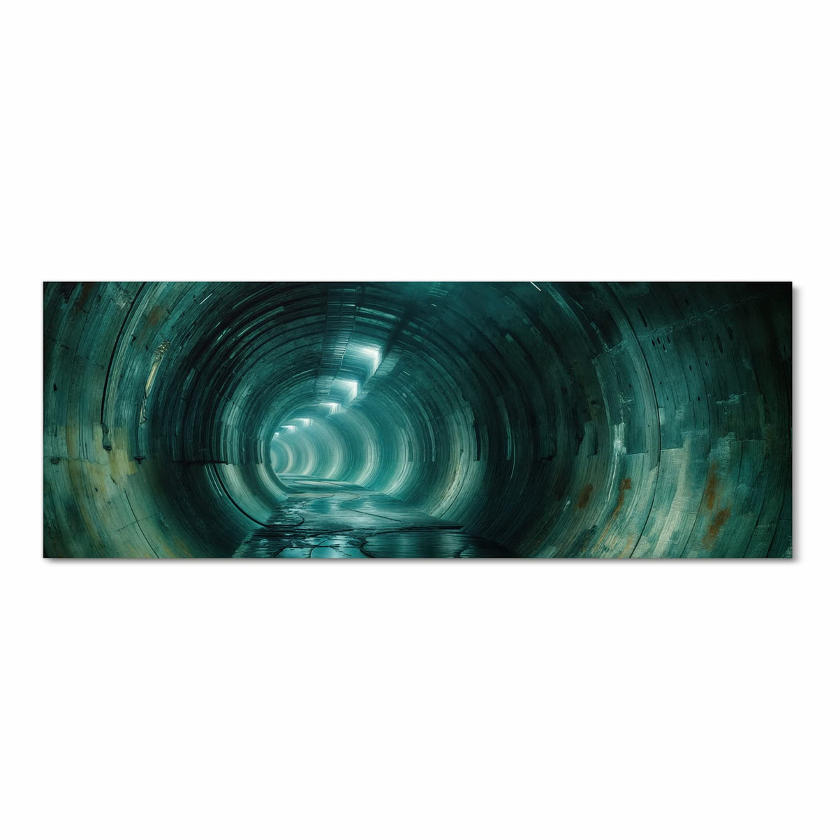 Flacher Küchenläufer mit Motiv Verlassener Tunnel in Frontansicht