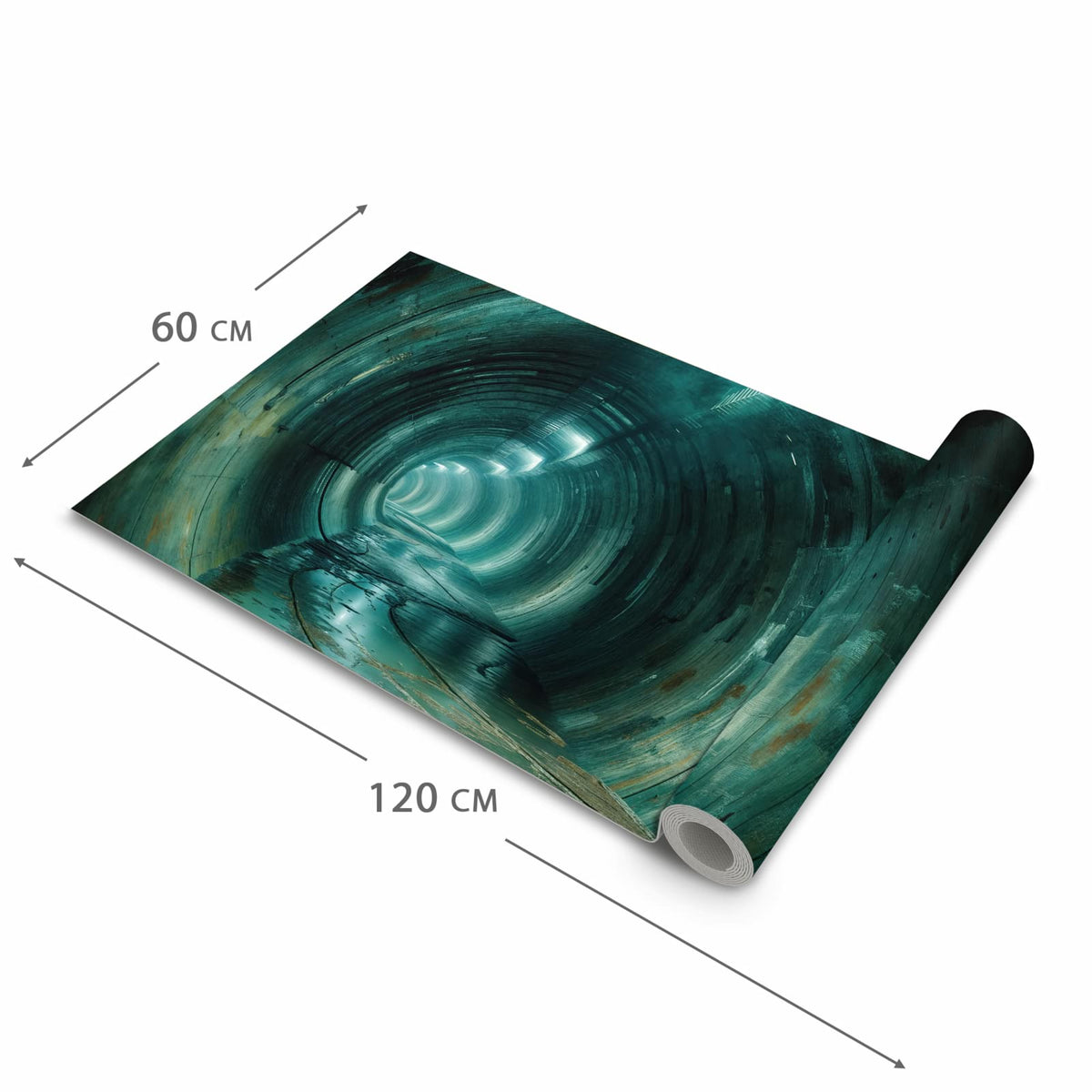 Fleckenresistenter waschbarer Teppich Küche mit Motiv Verlassener Tunnel in der Grösse 60x90 cm