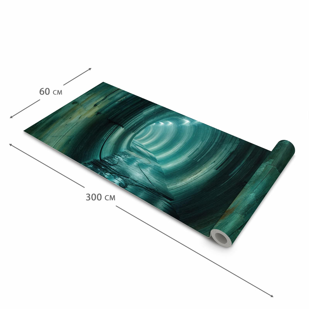 Pflegeleichter waschbarer Küchenläufer mit Motiv Verlassener Tunnel in der Größe 60x90 cm