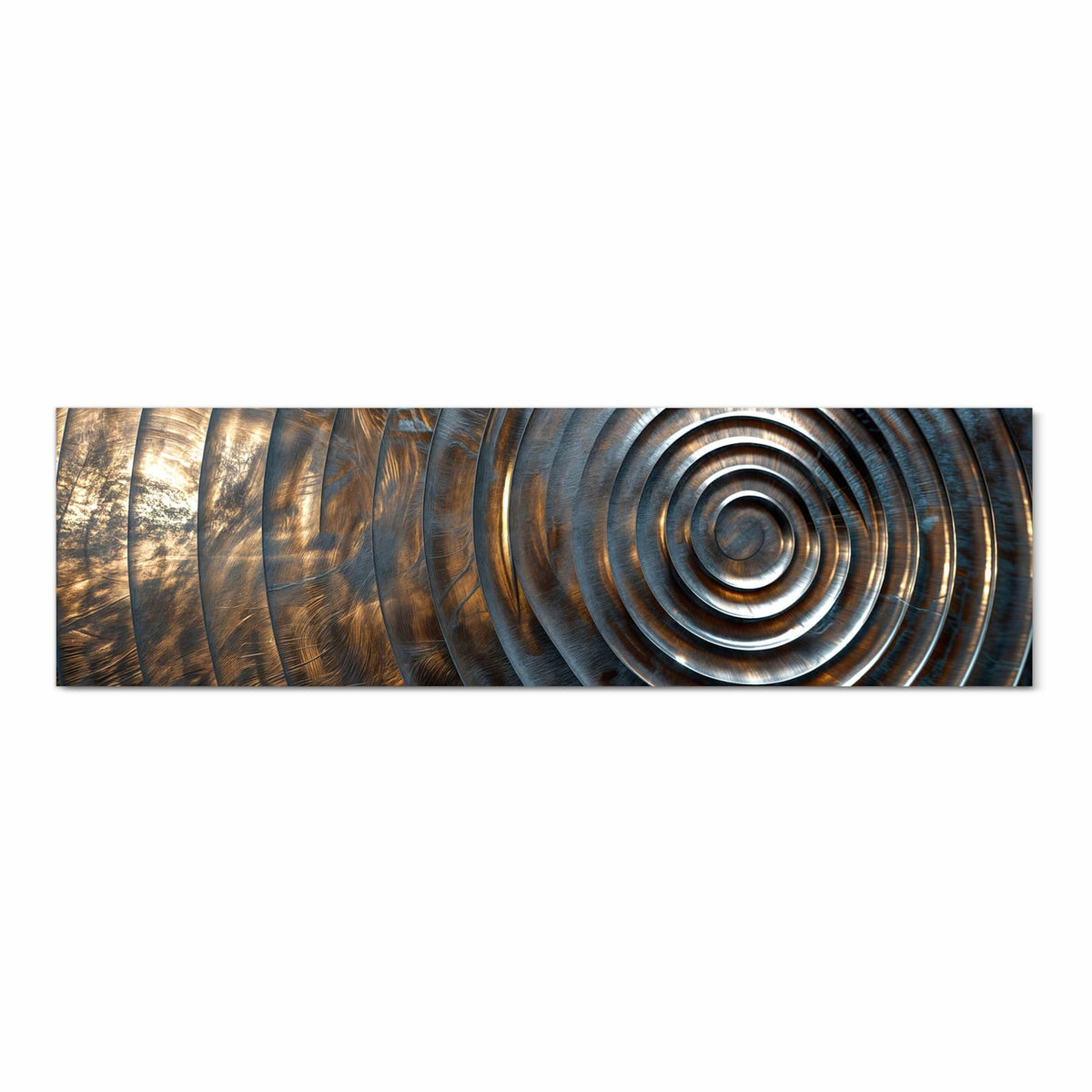 Farbbeständiger Bodenläufer mit Motiv Metallische Spiralen in Frontansicht