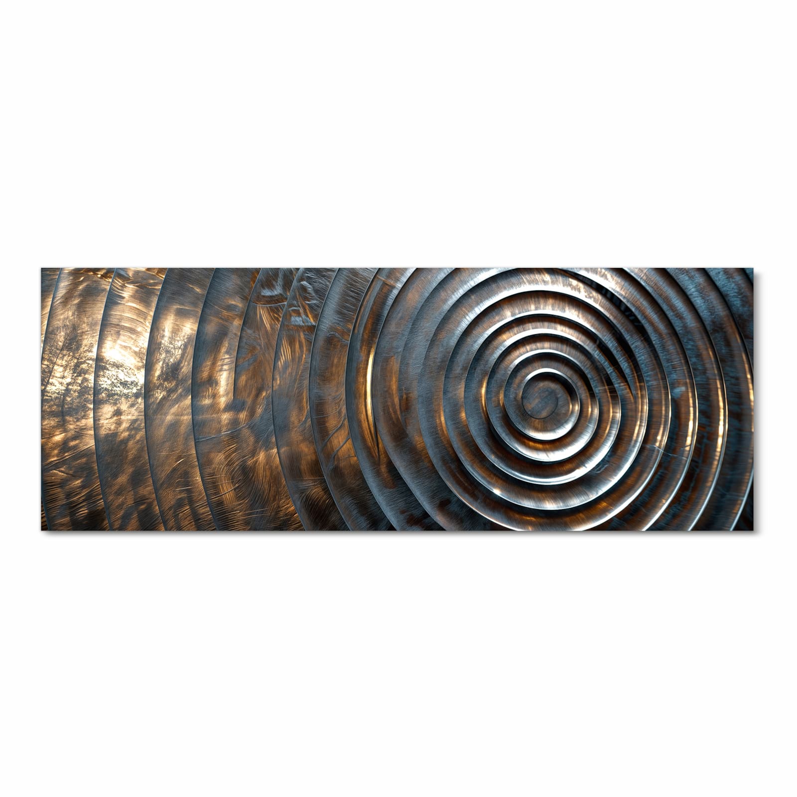 Küchenteppich mit Motiv Metallische Spiralen in Frontansicht - sicher aufbewahren