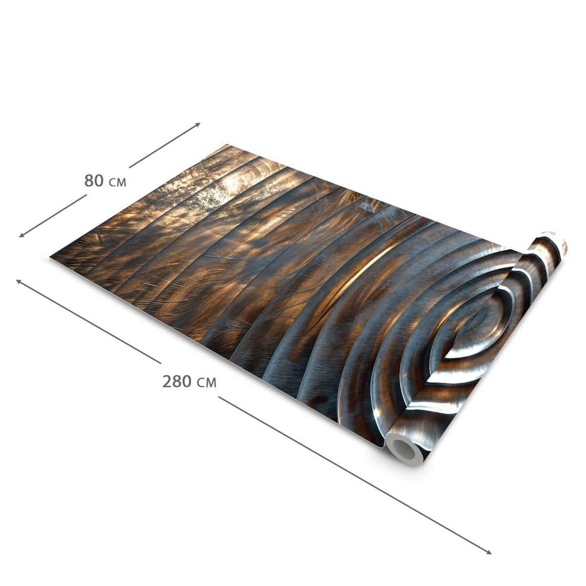 Abriebfester Läufer Küche mit Motiv Metallische Spiralen in der Grösse 60x90 cm