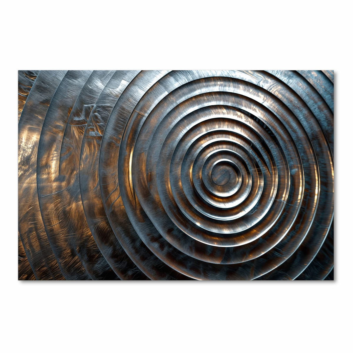 Waschbarer Teppich für Esstisch mit Motiv Metallische Spiralen in Frontansicht für Ordnung