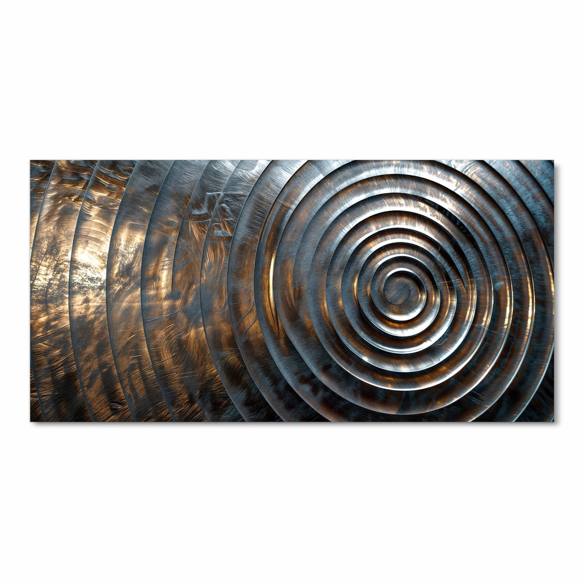 Strapazierfähiger Läufer für Eingangsbereich mit Motiv Metallische Spiralen in Frontansicht