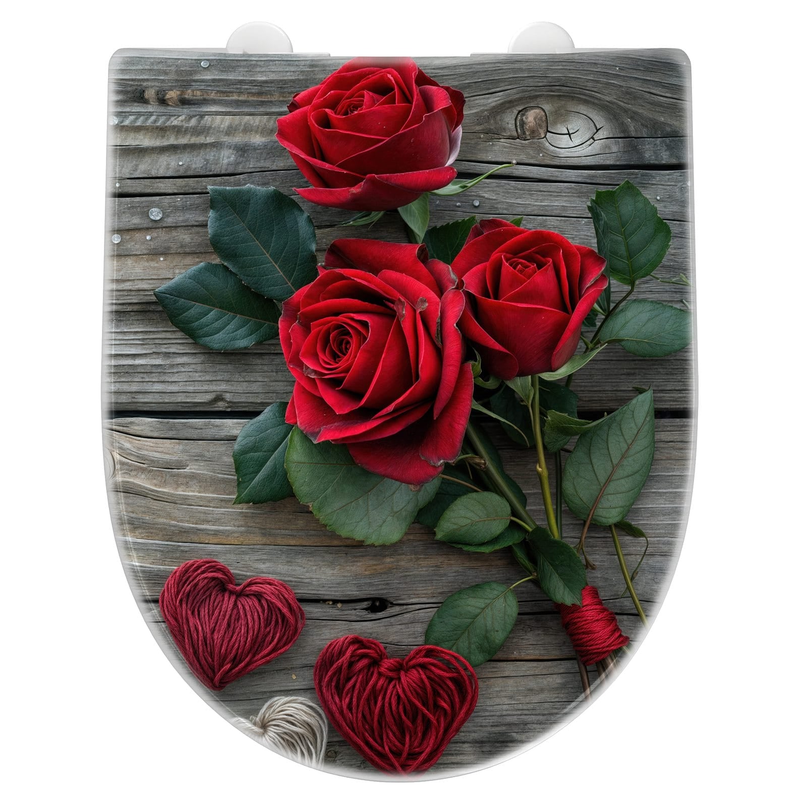 WC-Sitz mit Absenkautomatik Romantische Rosenherzen