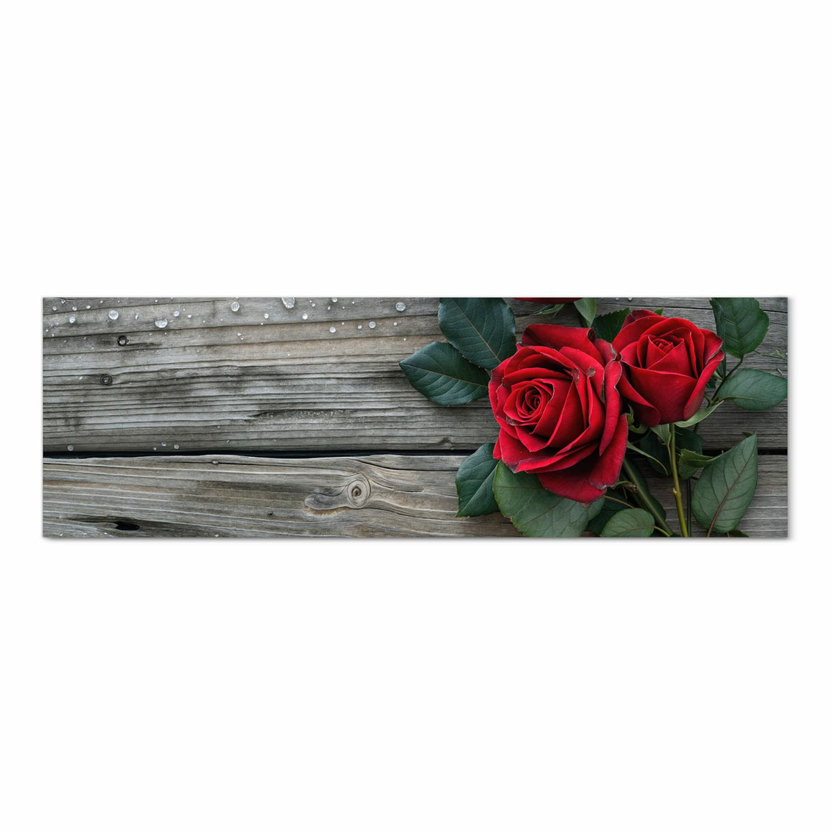 Abriebfester Küchenteppich mit Motiv Romantische Rosenherzen in Frontansicht