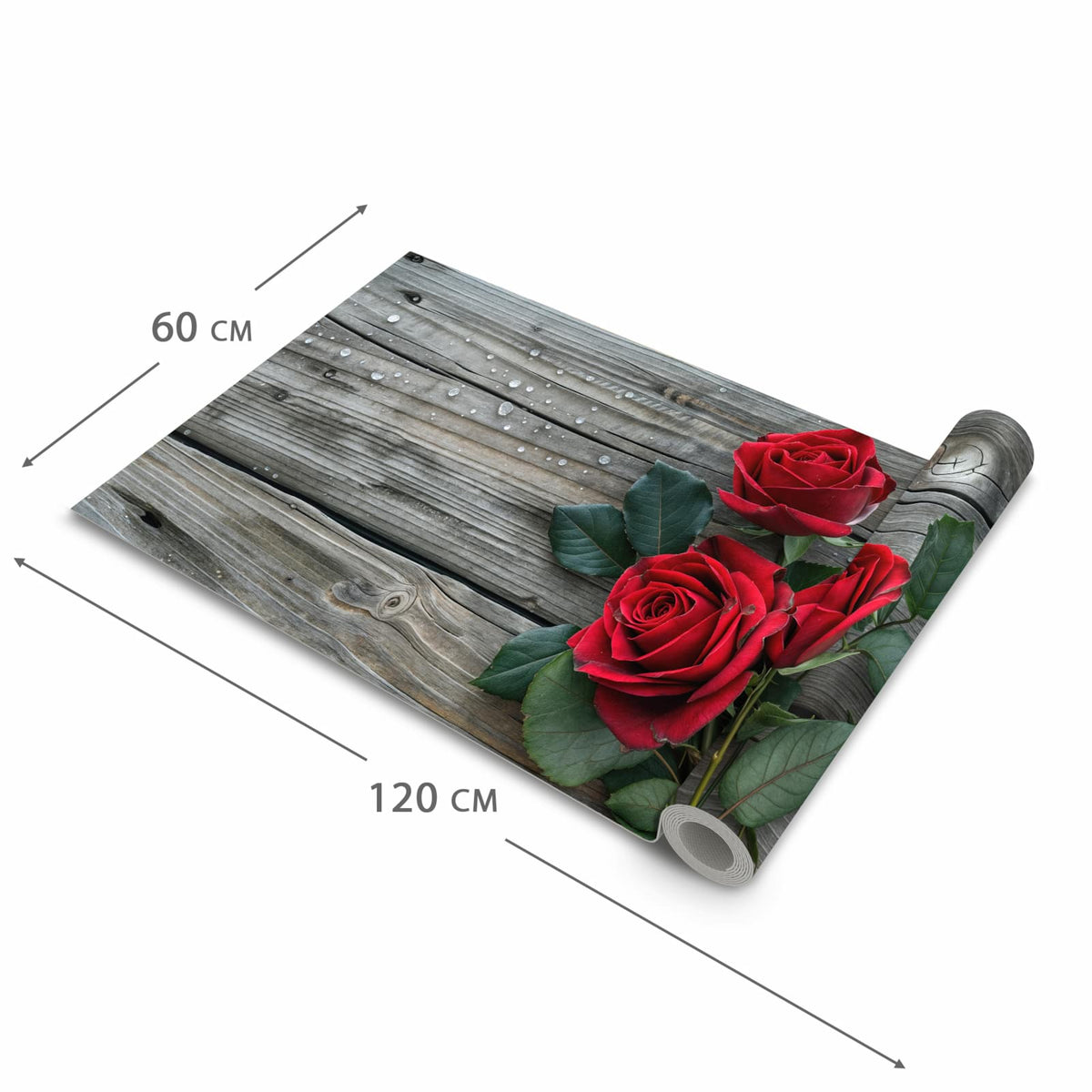 Bodenläufer mit Motiv Romantische Rosenherzen in der Grösse 60x300 cm für Ordnung & Übersicht
