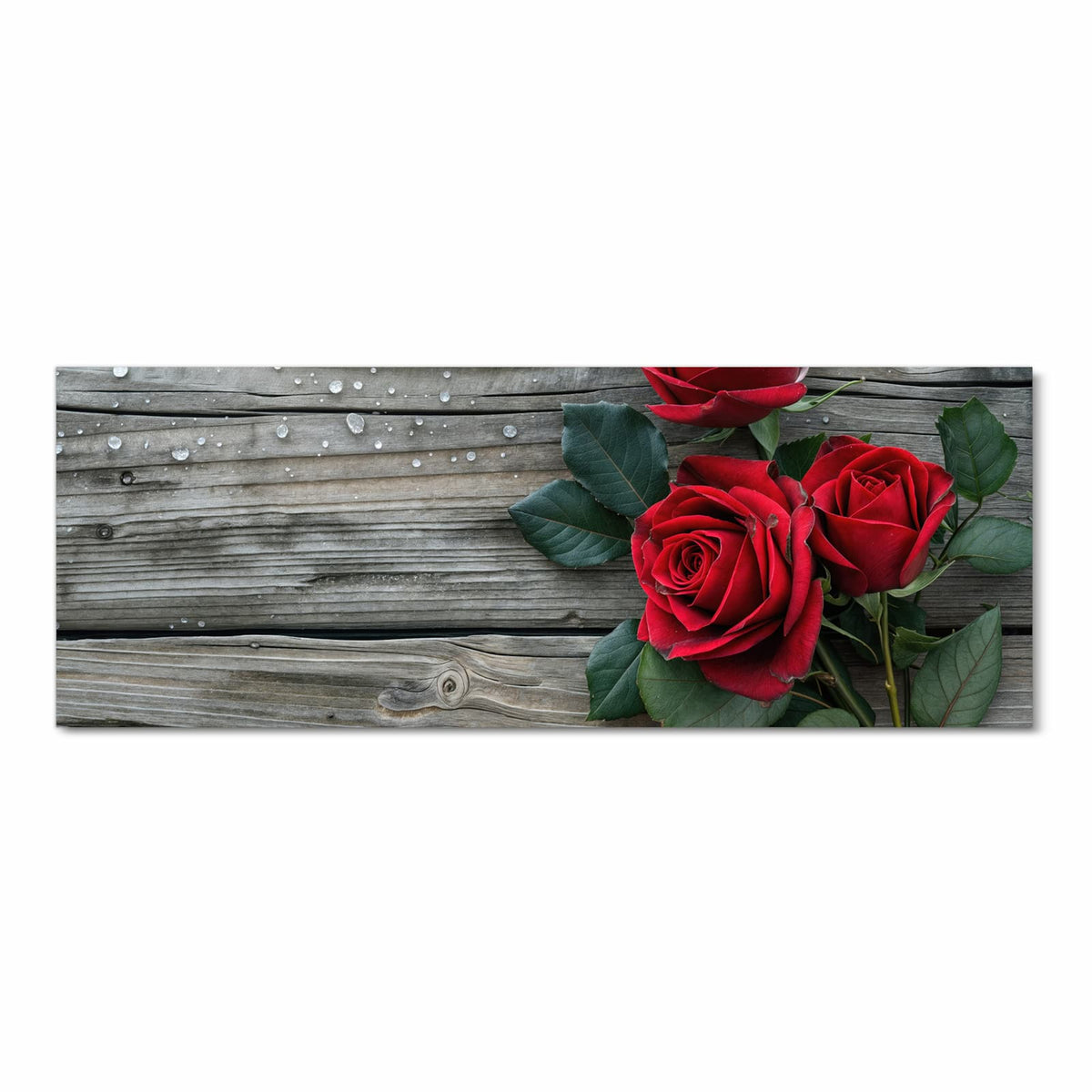 Wasserabweisender Läufer für die Küche mit Motiv Romantische Rosenherzen in Frontansicht