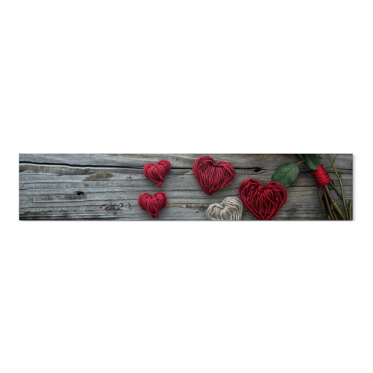 Zeitsparender Küchenteppich mit Motiv Romantische Rosenherzen in Frontansicht