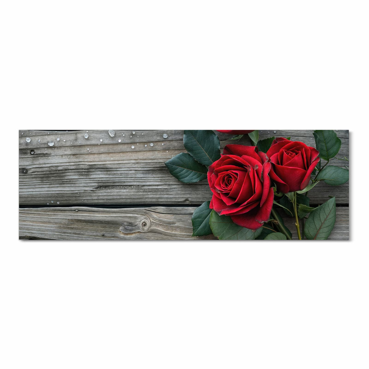 Farbbeständiger Küchenteppich mit Motiv Romantische Rosenherzen in Frontansicht