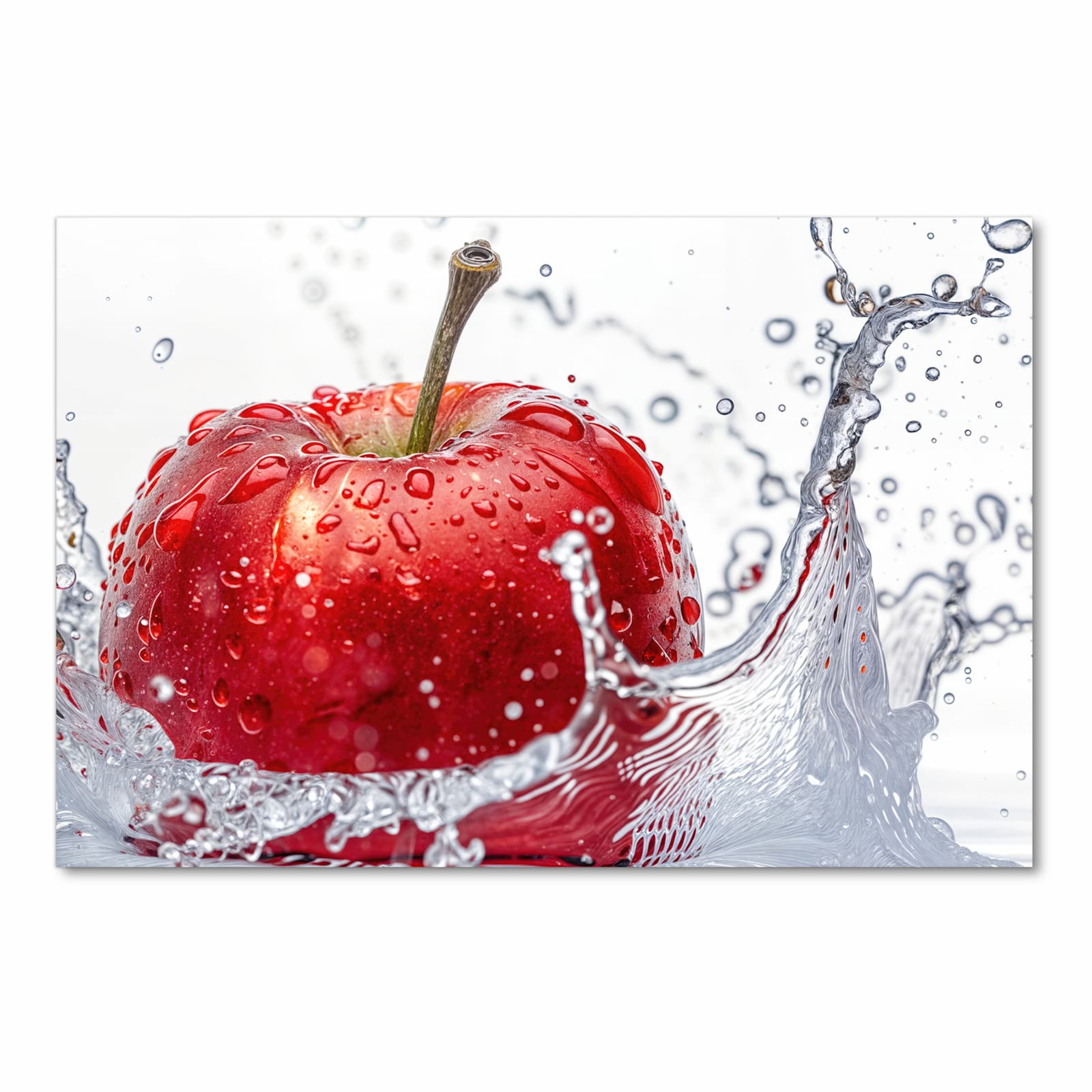 Schmutzabweisender waschbarer Küchenteppich mit Motiv Spritzender Apfel in Frontansicht