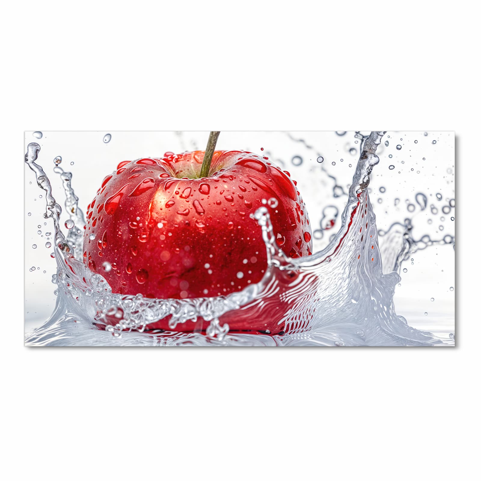 Geräuschdämpfender Küchenteppich mit Motiv Spritzender Apfel in Frontansicht