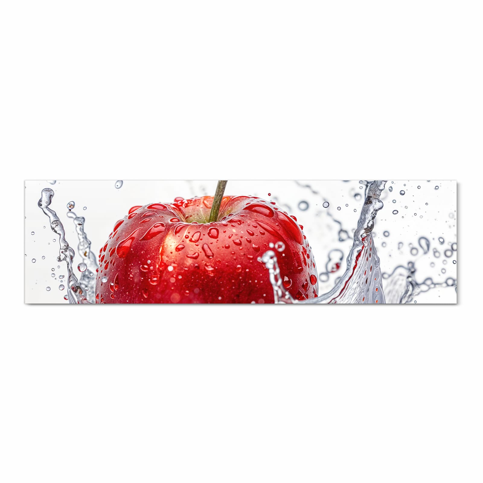 Langlebiger rutschfester Küchenteppich mit Motiv Spritzender Apfel in Frontansicht