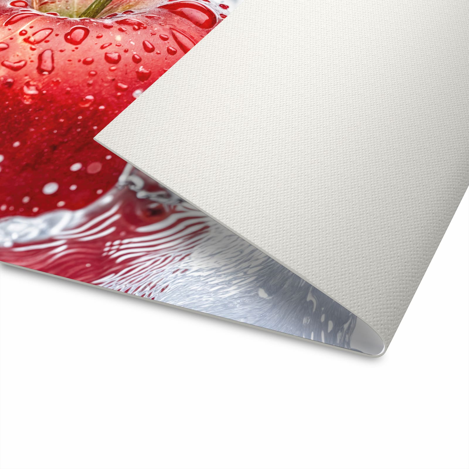 Waschbarer Küchenteppich mit Motiv Spritzender Apfel für angenehme Haptik