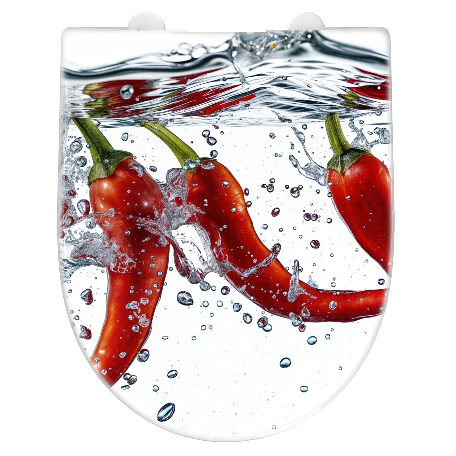 WC-Sitz mit Absenkautomatik Chilis im Wasser