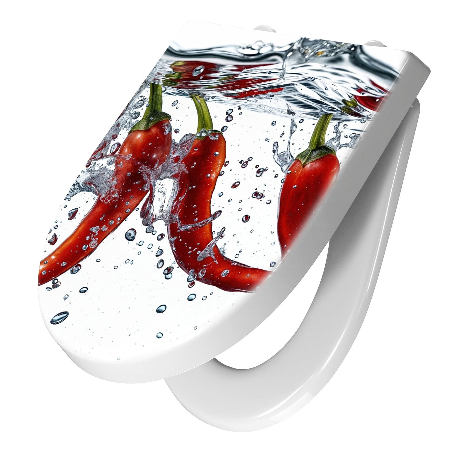 WC-Sitz mit Absenkautomatik Chilis im Wasser