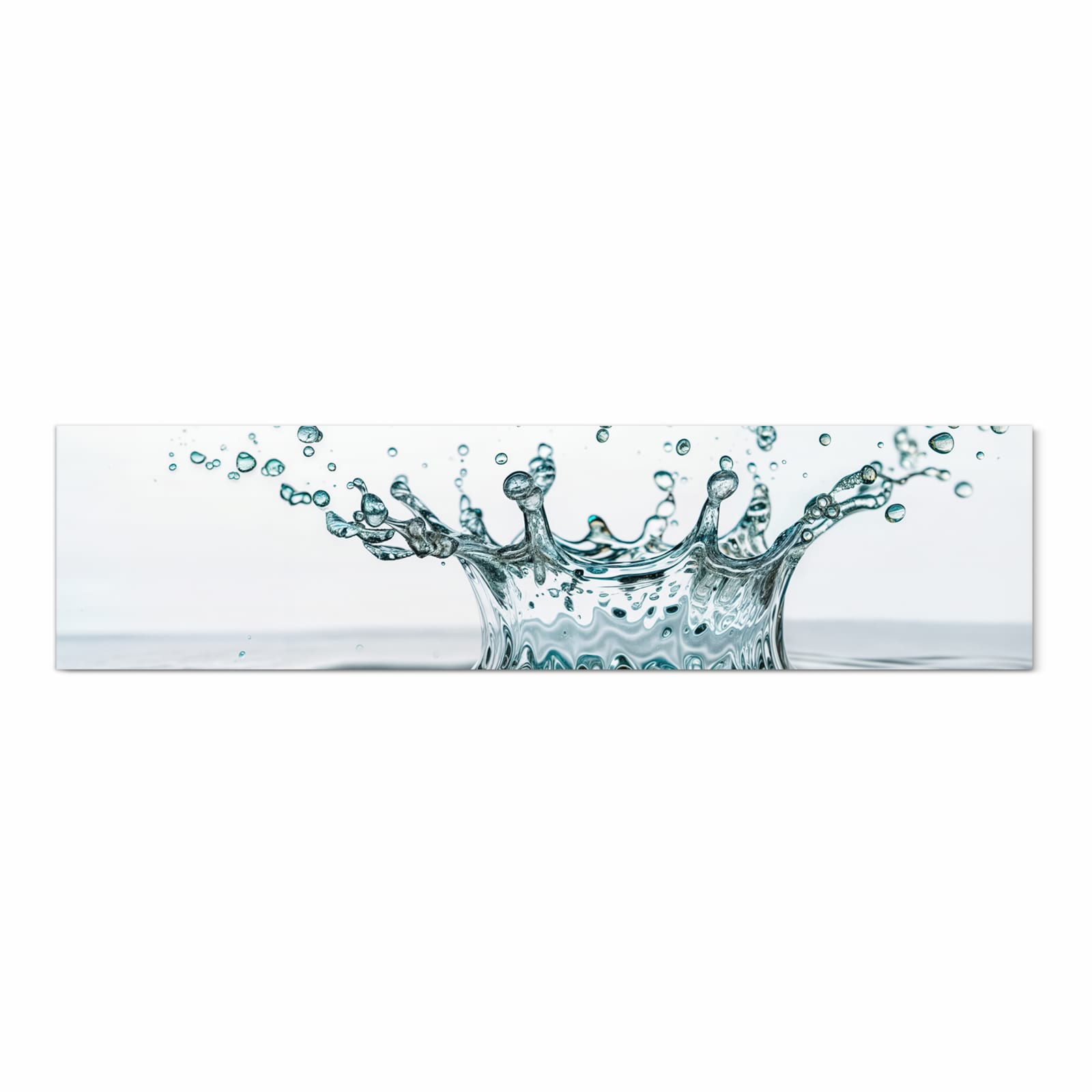 Flacher Küchenteppich mit Motiv Wassertropfen Splash in Frontansicht