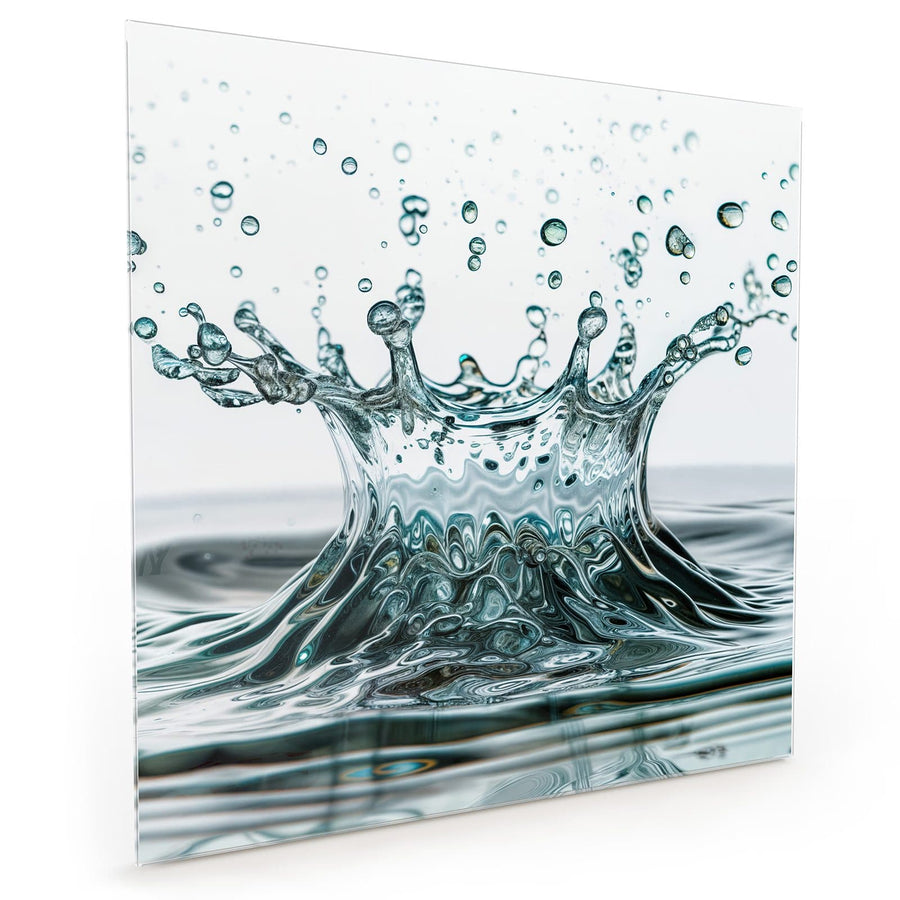 Maße Küchenrückwand Spritzende Wasserkrone aus Glas