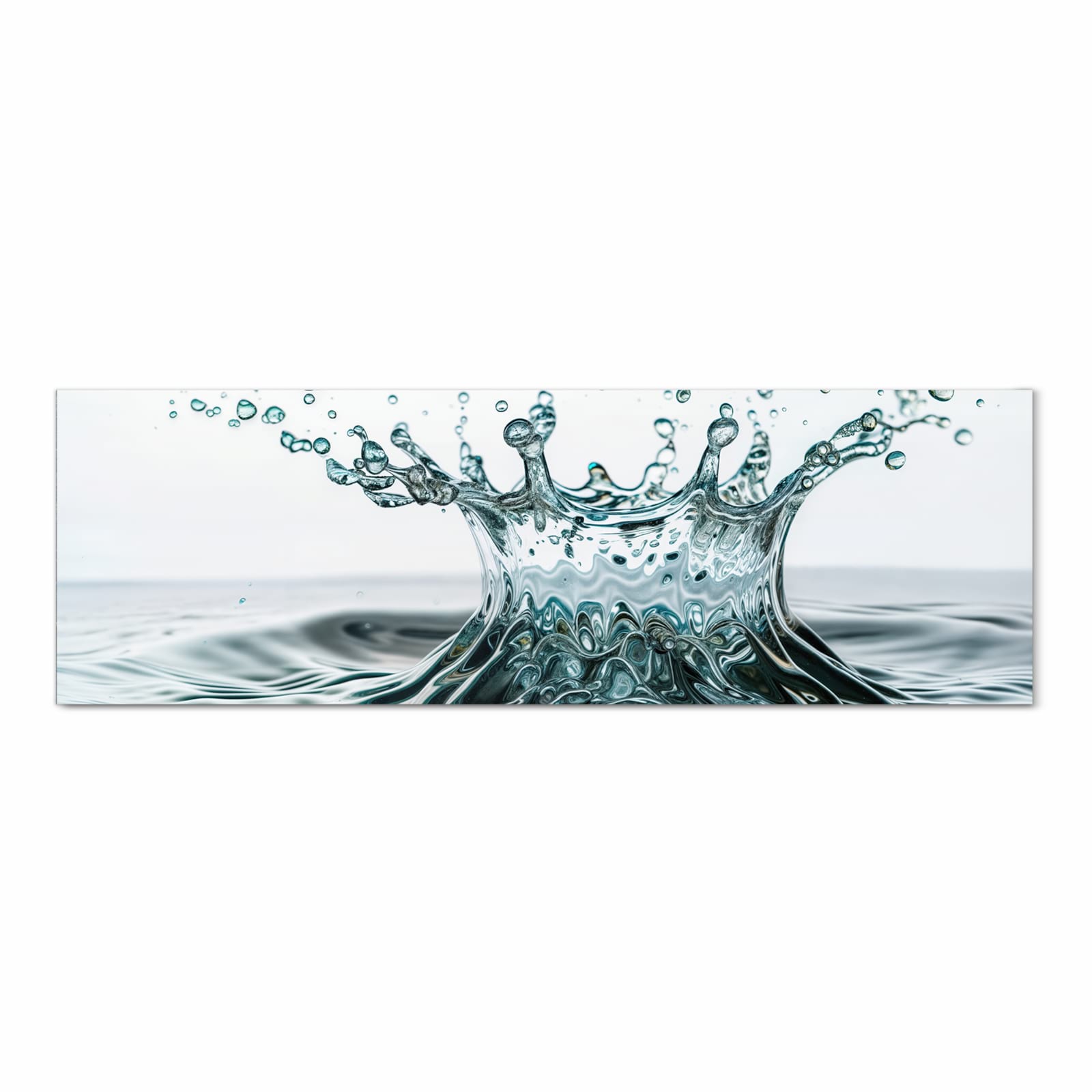 Pflegeleichter Küchenläufer mit Motiv Wassertropfen Splash in Frontansicht