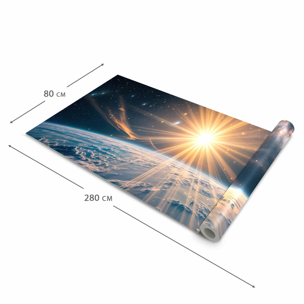 Waschbarer Küchenteppich mit Motiv Erde von Sonnenaufgang in der Größe 60x240 cm für Ordnung