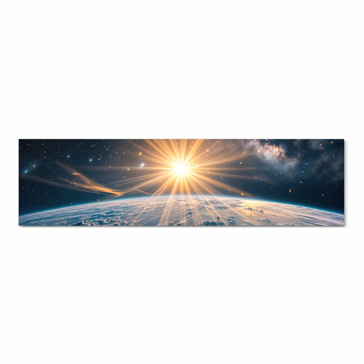 Wasserabweisender Küchenteppich mit Motiv Erde von Sonnenaufgang in Frontansicht