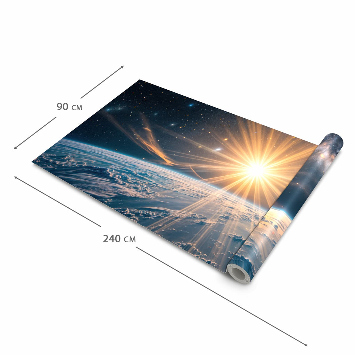 Formstabiler Bodenläufer Teppich mit Motiv Erde von Sonnenaufgang in der Grösse 60x240 cm