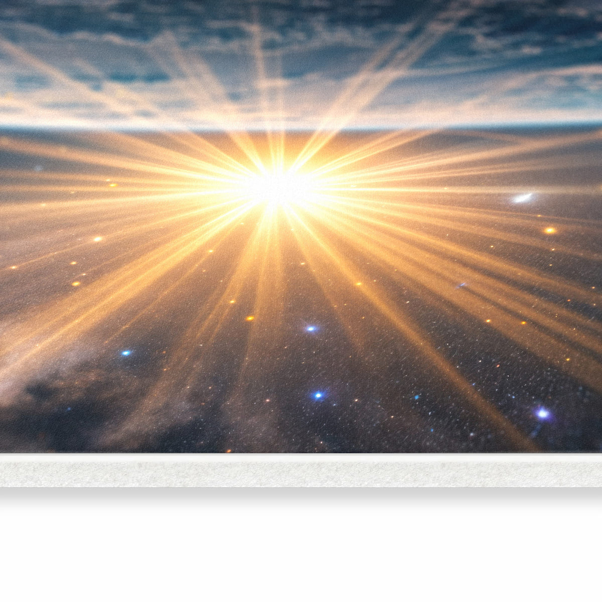 Abriebfester rutschfester Küchenläufer mit Motiv Erde von Sonnenaufgang in seitlicher Ansicht