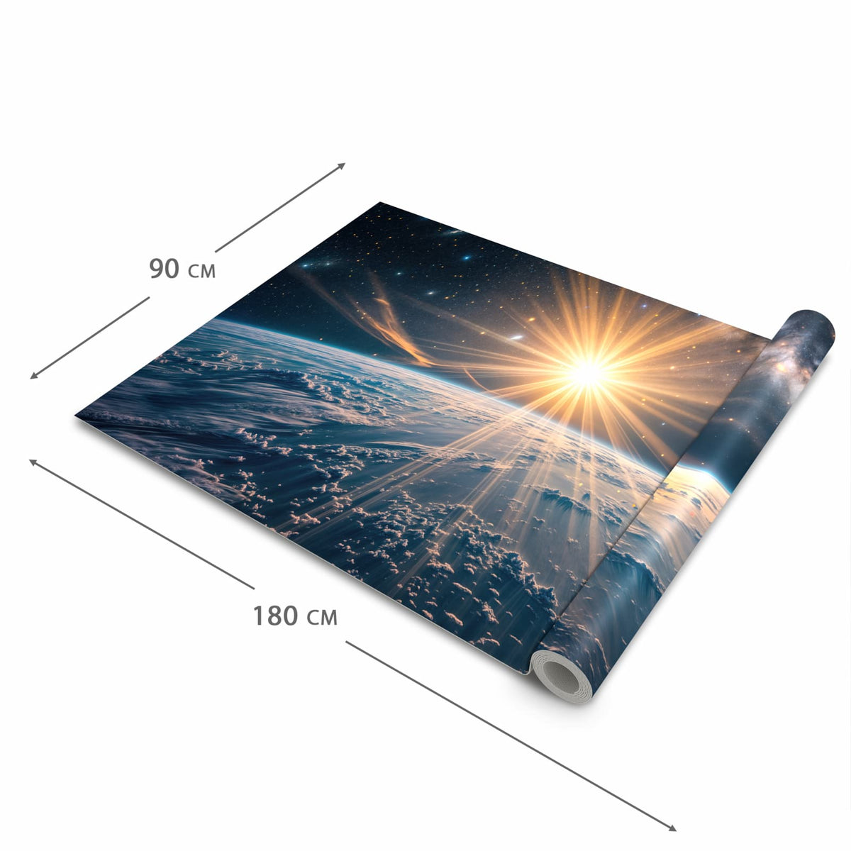 Farbbeständiger Bodenläufer mit Motiv Erde von Sonnenaufgang in der Grösse 60x240 cm