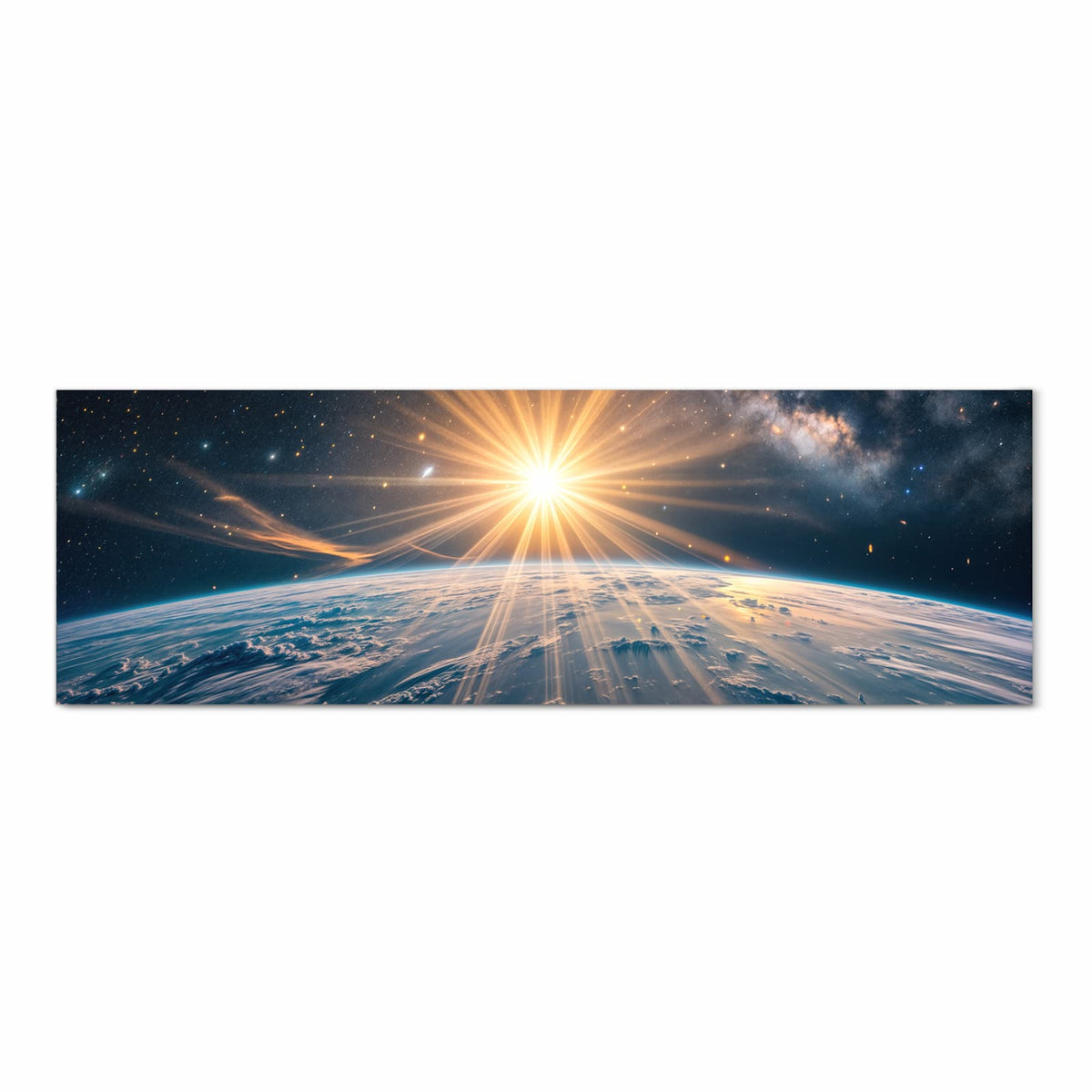 UV-beständiger Teppich für die Küche mit Motiv Erde von Sonnenaufgang in Frontansicht