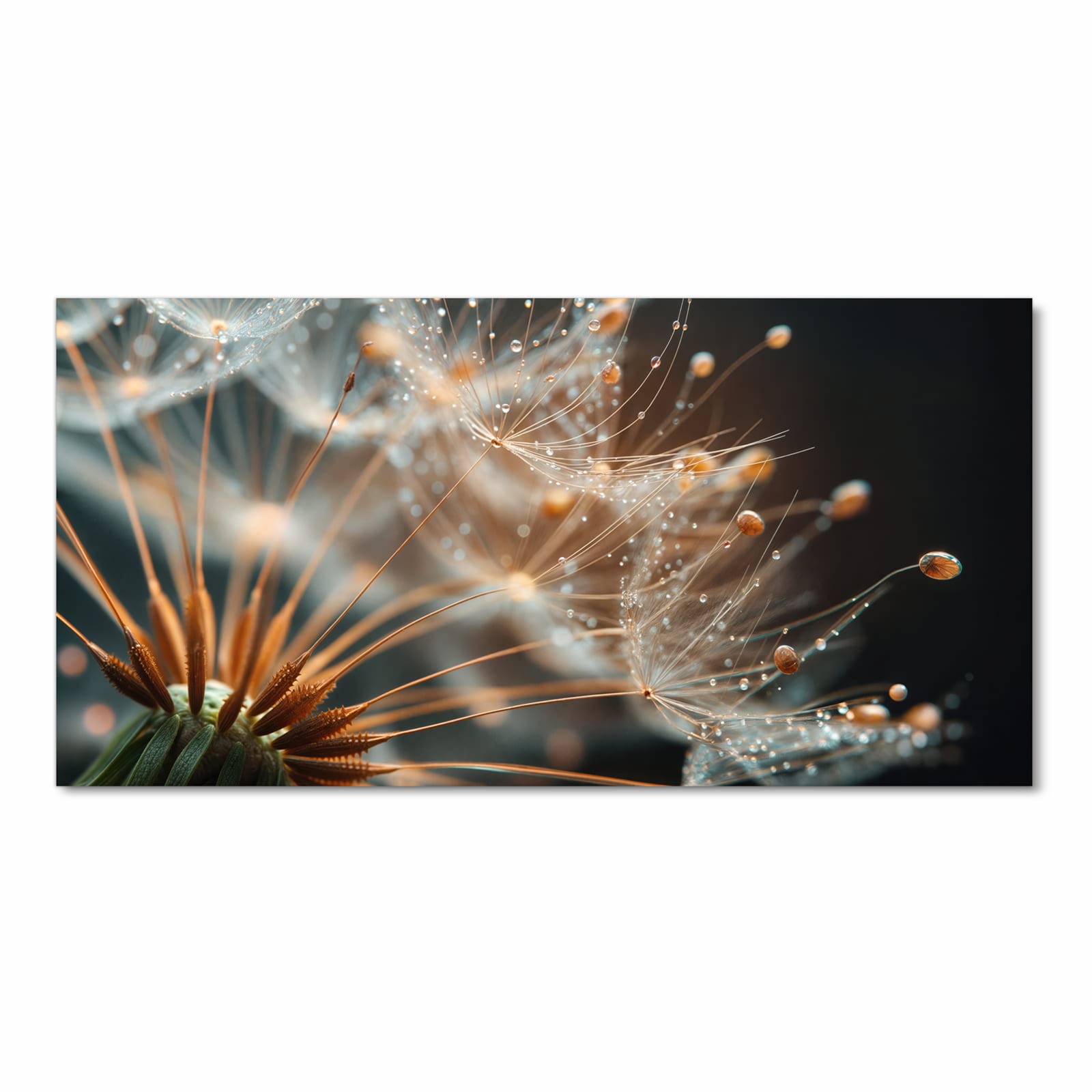 Rutschfester Küchenläufer mit Motiv Pusteblumenperlen in Frontansicht für sicheren Stand