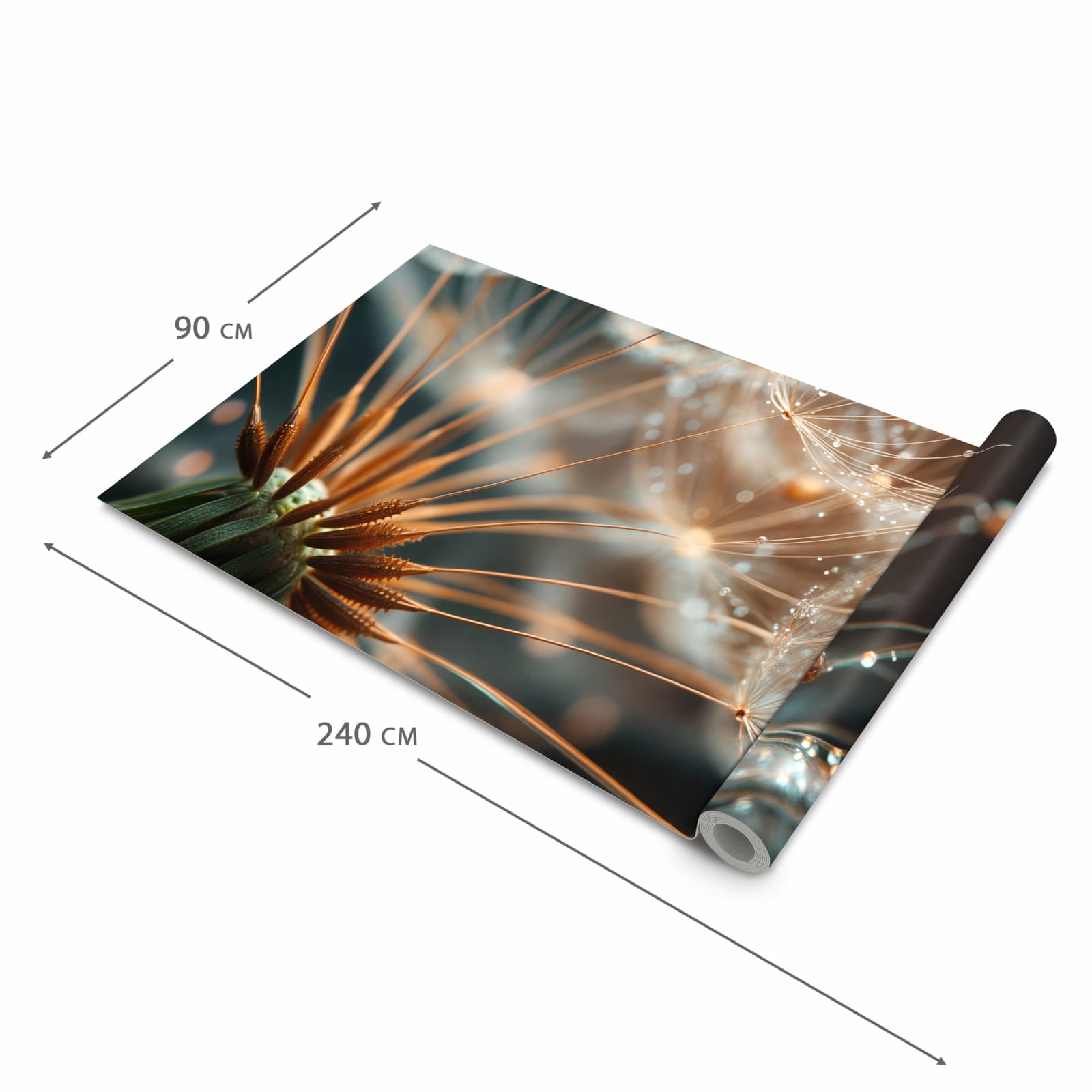 Rutschfester Teppichläufer für die Küche mit Motiv Pusteblumenperlen in der Grösse 60x240 cm