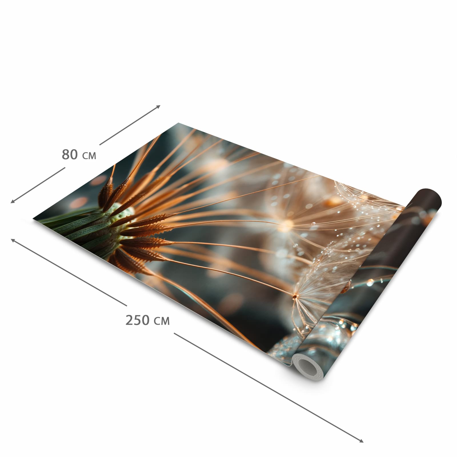 Langlebiger Küchenvorleger mit Motiv Pusteblumenperlen in der Grösse 60x180 cm