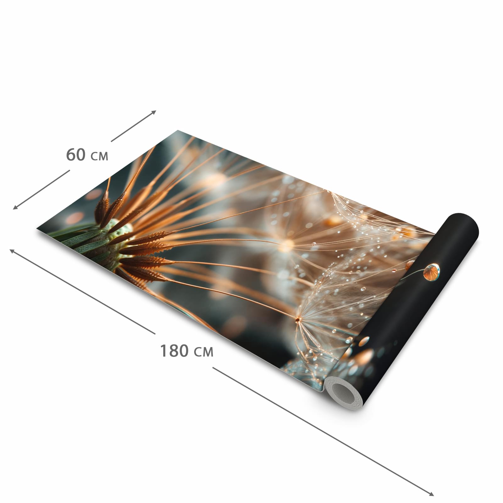 UV-beständiger Küchenteppich mit Motiv Pusteblumenperlen in der Grösse 60x180 cm