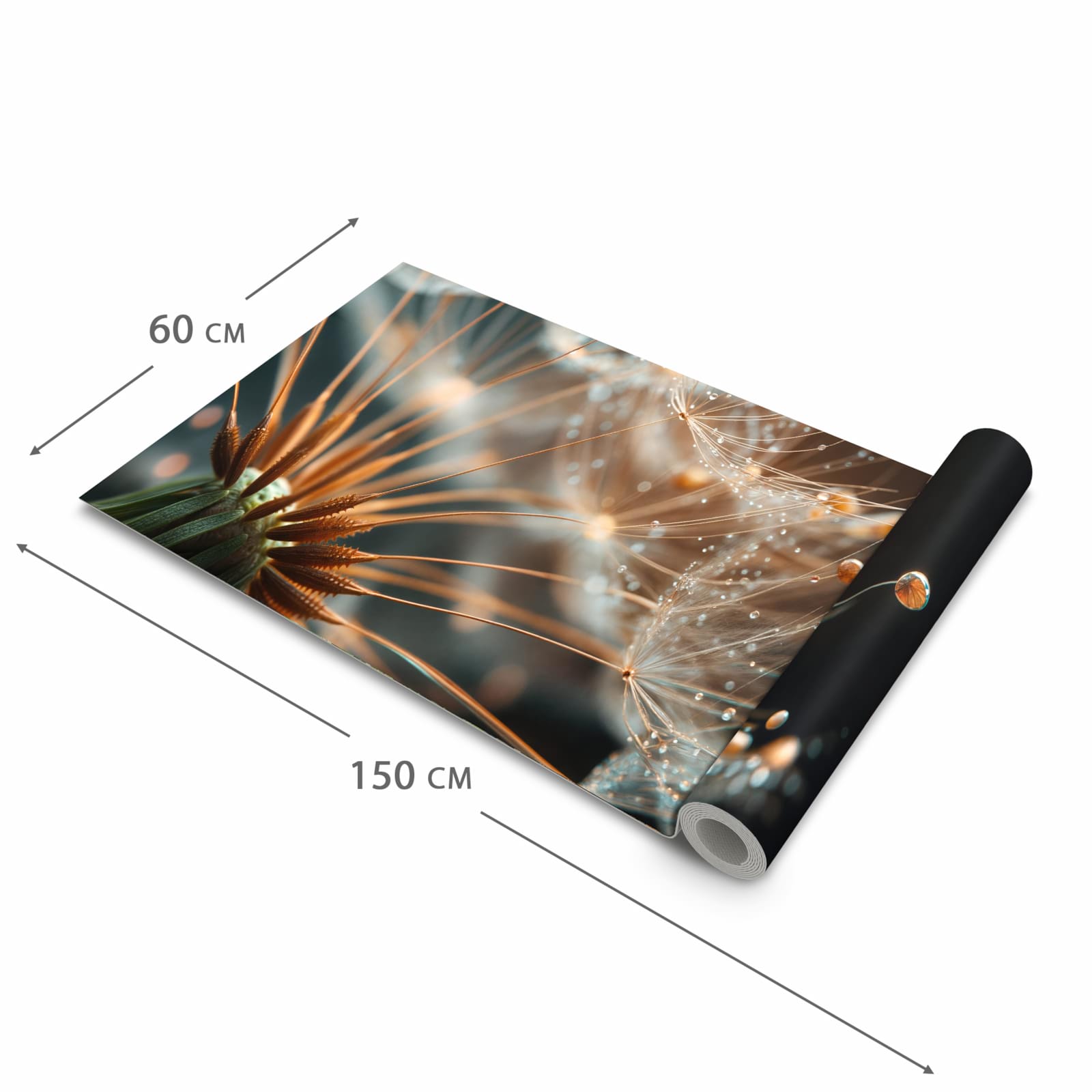 Abriebfester Küchenteppich mit Motiv Pusteblumenperlen in der Grösse 60x180 cm